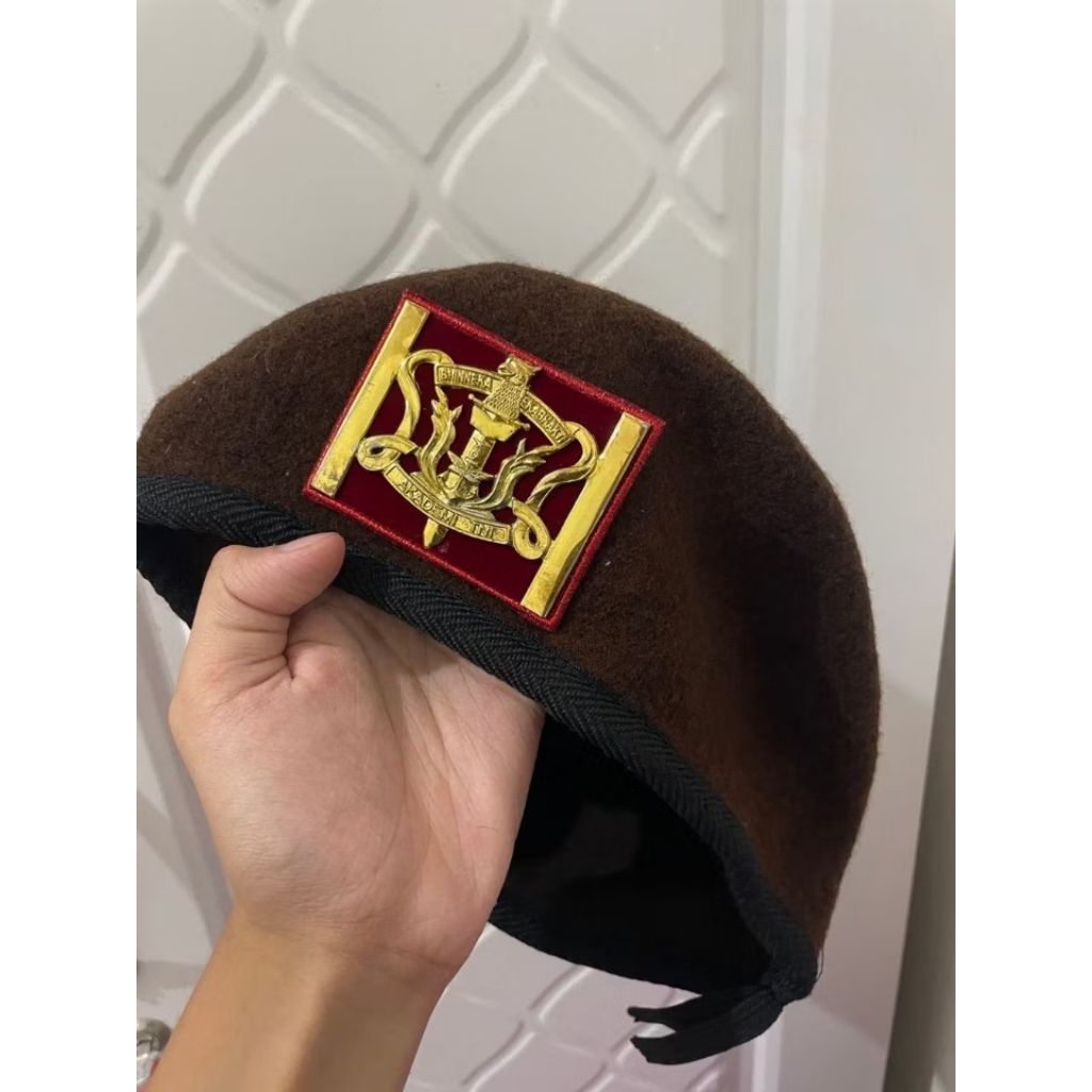 Baret Coklat Akmil Akademi Militer Asli Jatah Taruna