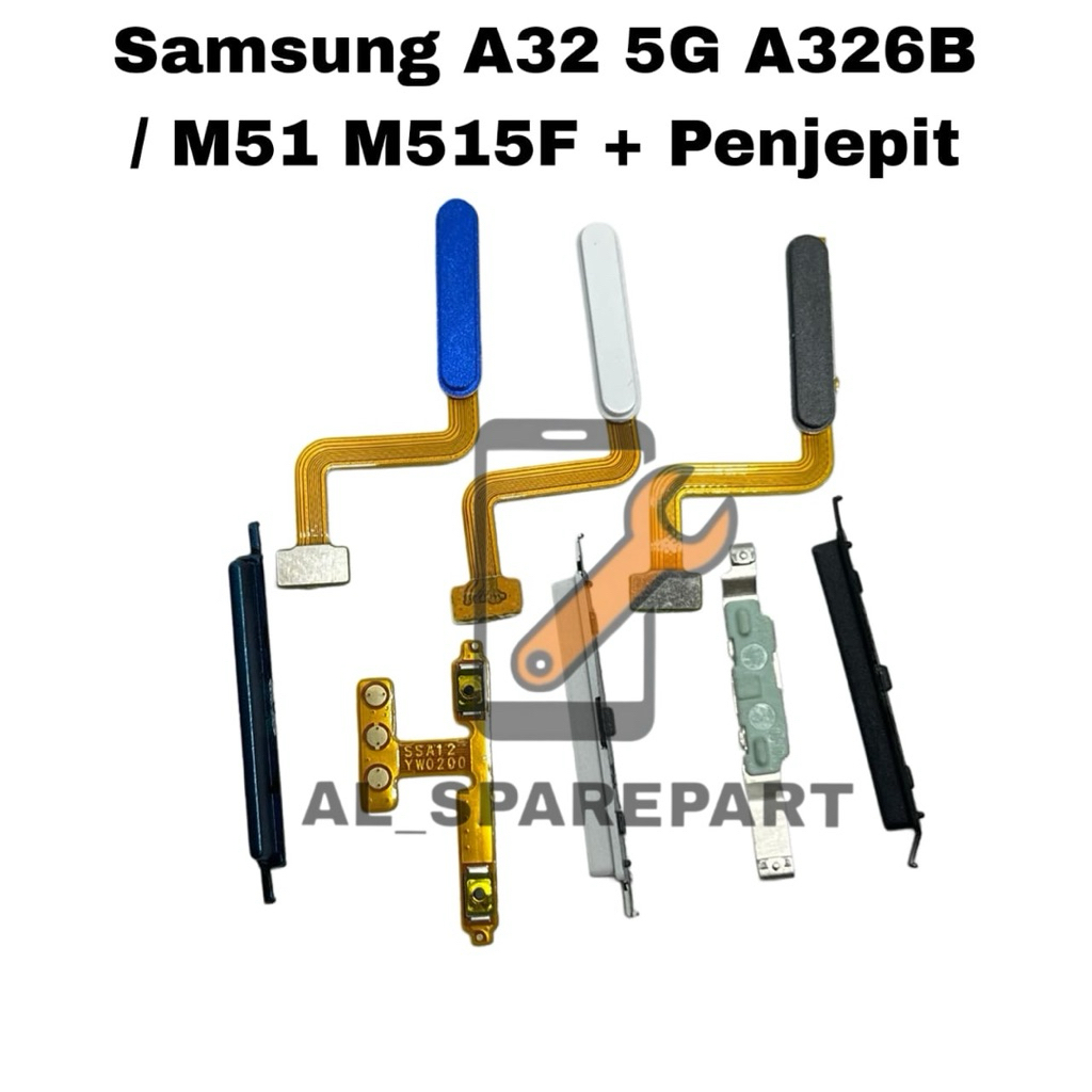 SAMSUNG A32 5G / M51 4G TOMBOL VOLUME + FINGERPRINT + FLEKSIBEL VOLUME + PENJEPIT