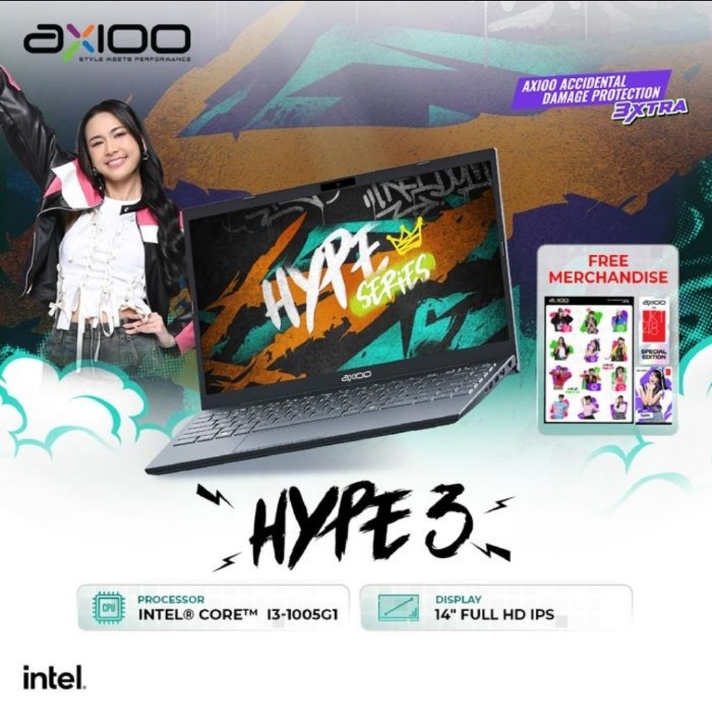 Termurah Laptop Axioo Hype 3 Intel Core i3 1005G1 New Ori