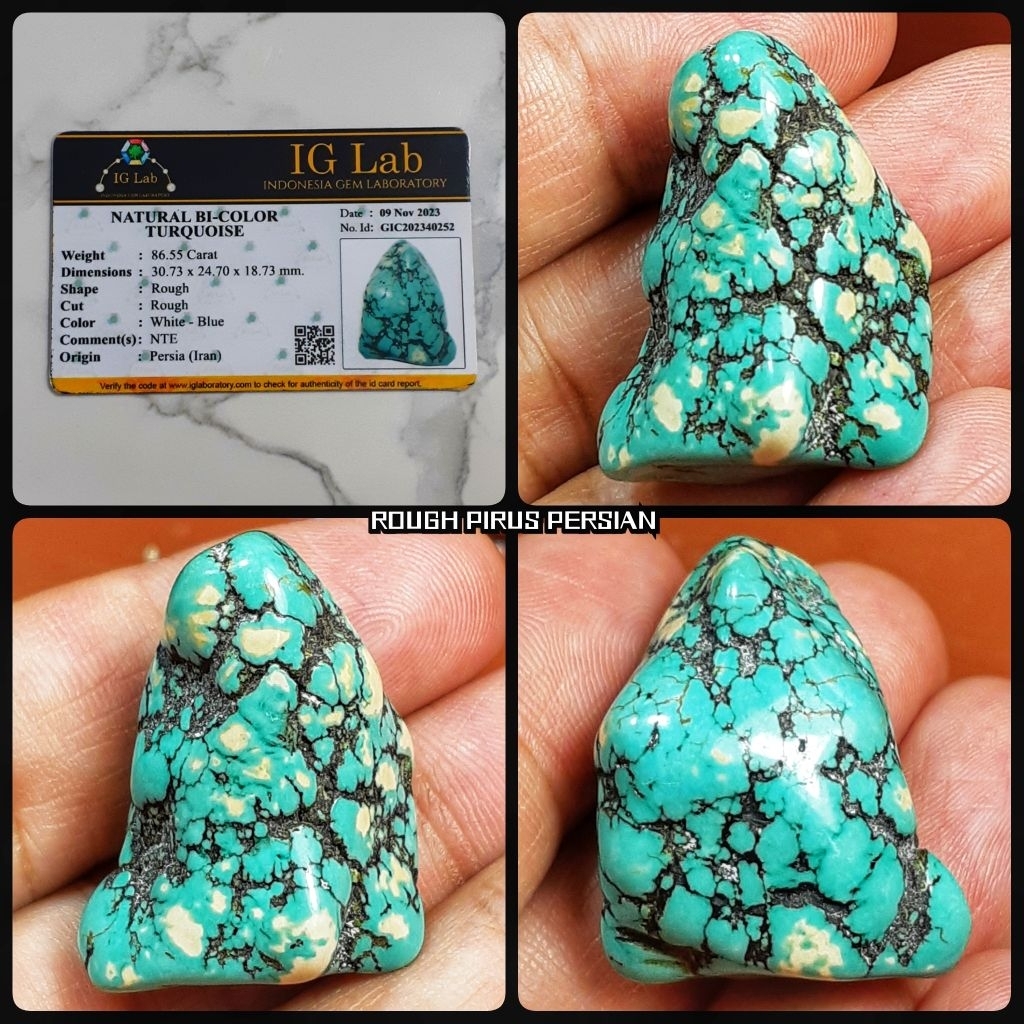 bongkahan pirus persia iran ijo daun gradasi