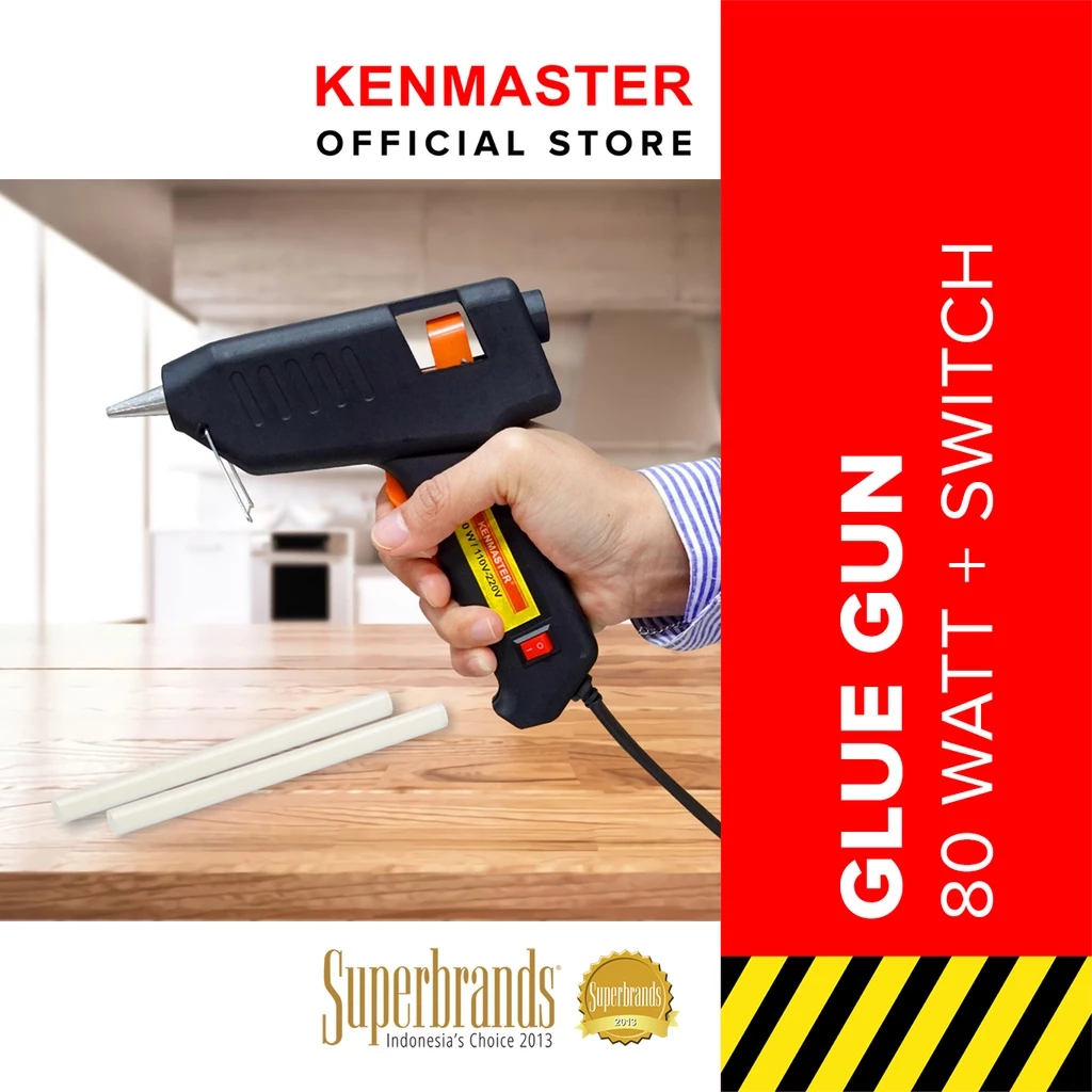 Kenmaster Glue Gun 80 Watt Dengan Switch On Off - Lem Tembak Besar Alat Lem Tembak Kenmaster Glue Gu