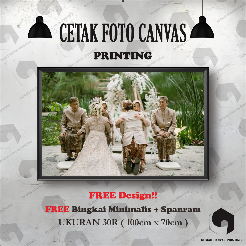 Cetak Foto Kanvas Premium 30R 100x70cm + frame minimalis elegan