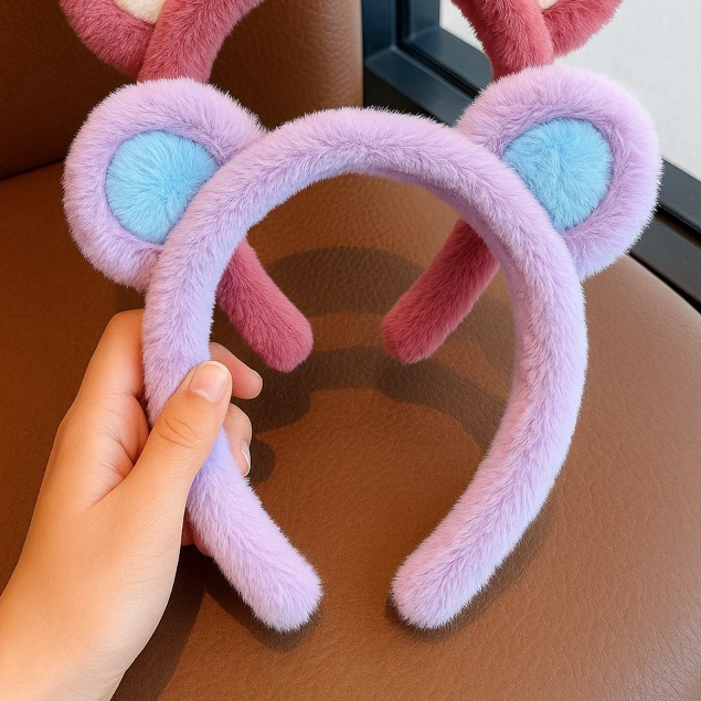 Bando Wanita Bulu Karakter Bear Bando Lotso Bandana Anak dan Dewasa Motif Lucu Aksesoris Rambut Vira