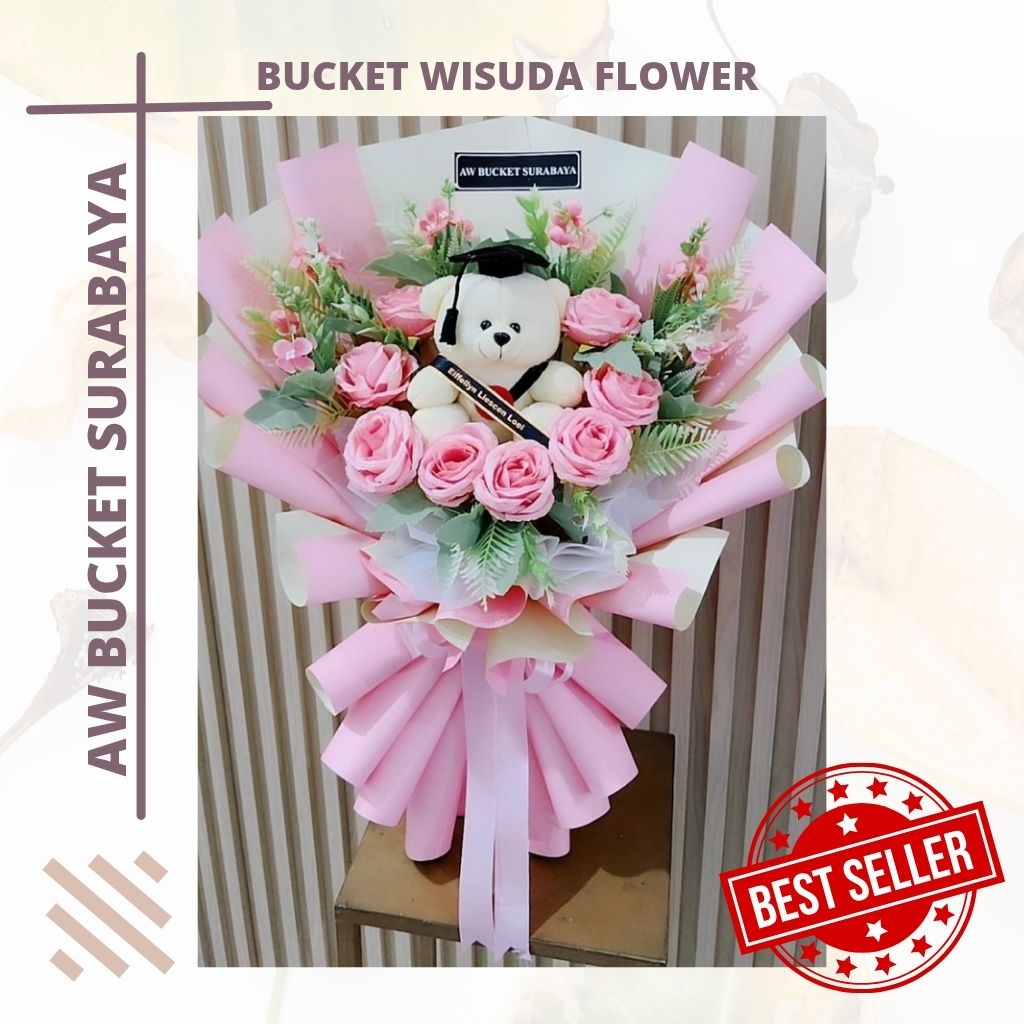 Bucket Wisuda Surabaya Sidoarjo – Bisa Request Warna, Instan & Custom / bucket wisuda murah/ kado wi