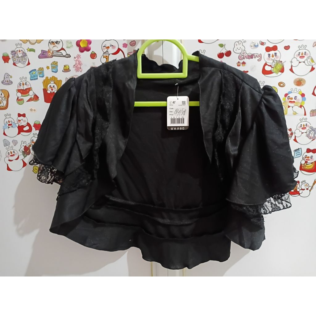 Cardigan renda preloved hitam