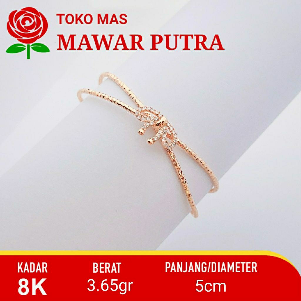 gelang oval variasi gold 375