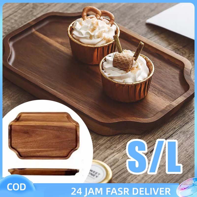 Set Tray Kayu Baki Nampan Makan Minimalis Hexagonal Unik untuk Breakfast Dessert Kopi Baki Kayu Nord