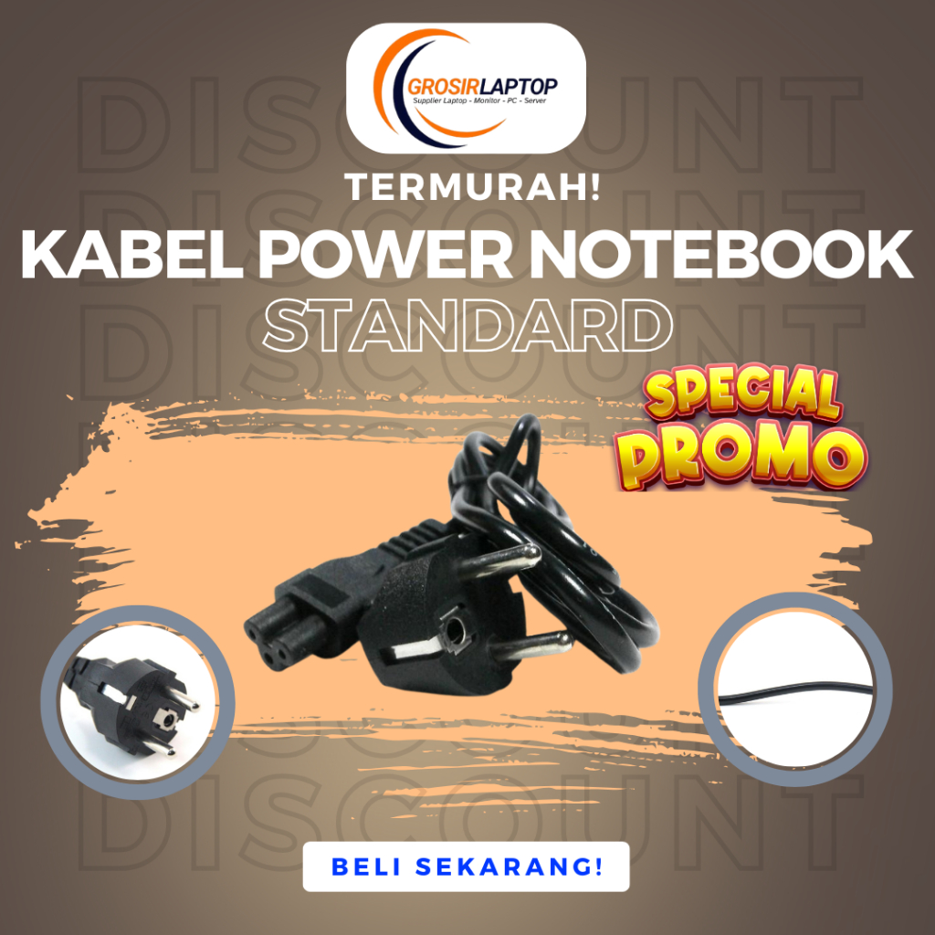 KABEL POWER ADAPTOR LAPTOP MURAH KABEL POWER CHARGER NOTEBOOK TIGA LUBANG KABEL POWER / Kabel Adapto