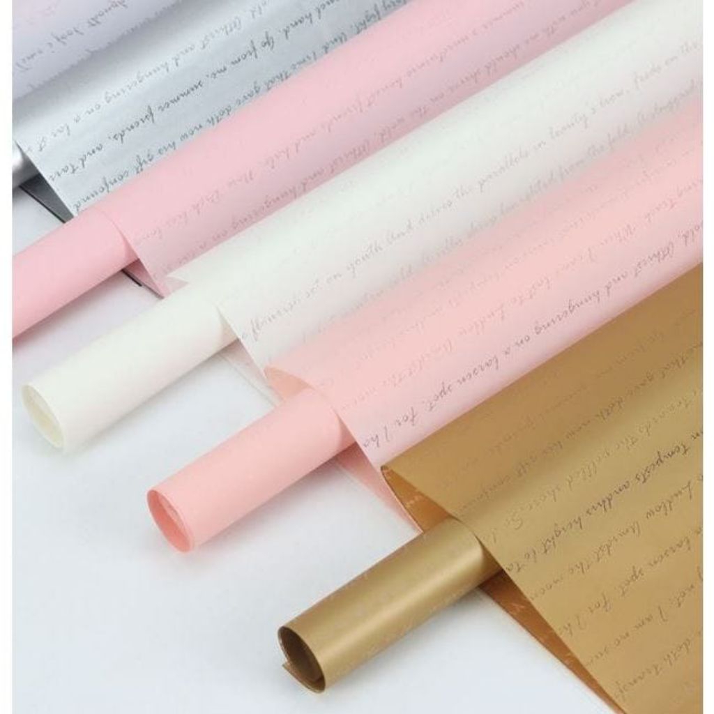 FREE PACKING Kertas Buket Cellophane Quotes Waterproof Wrapping Ecer Kertas Buket Motif Flower Kerta