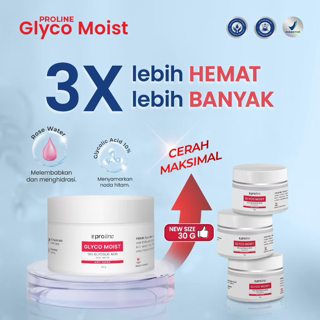 ❤️YS❤️Proline GLYCO MOIST 10% Cream 12 Gr - Menyamarkan Noda Hitam di Wajah