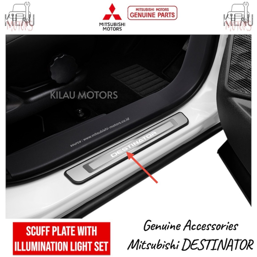 Scuff Plate With Illumination Light Set DESTINATOR Aksesoris Accessories Original Mitsubishi MZ33625