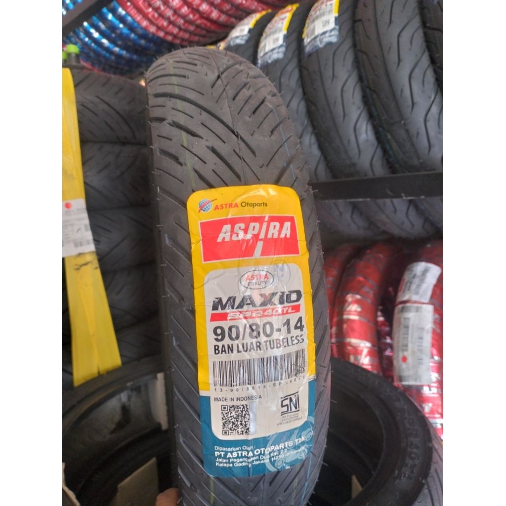 Ban tubeless 90/80-14 Aspira