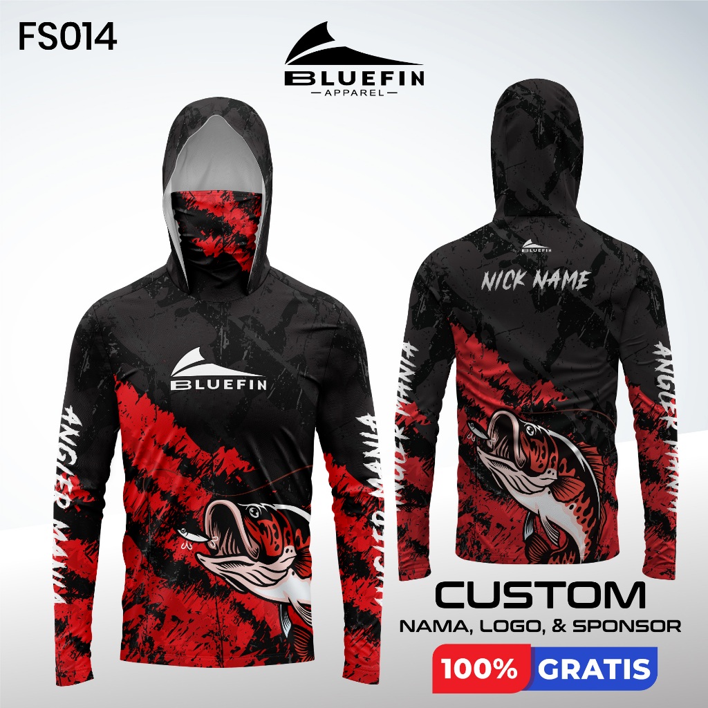 Baju Jersey Mancing / Kaos Fishing / Baju Fishing Mania / Mancing Club FullPrint Gratis Custom Nama