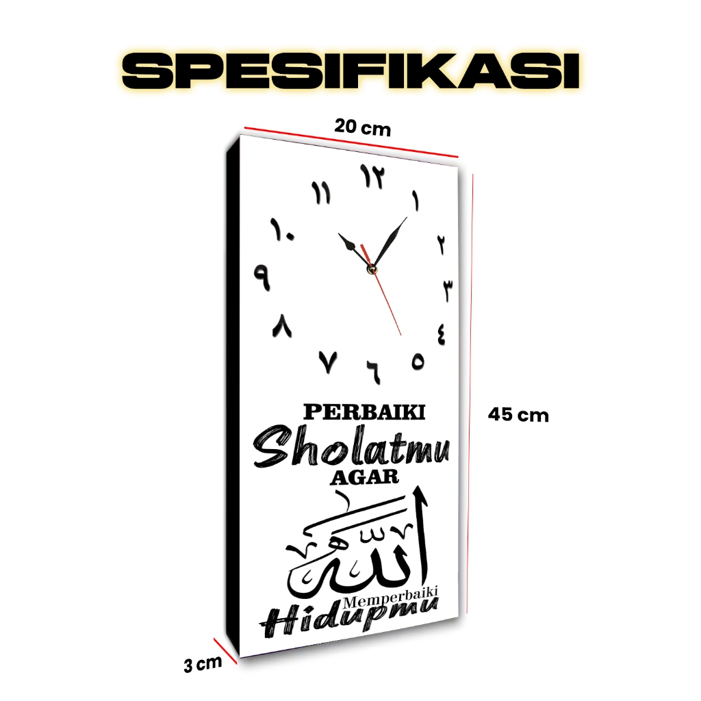 Jam Dinding Quotes Motivasi Islami Hiasan Dekorasi Pajangan Dinding Perbaiki sholatmu