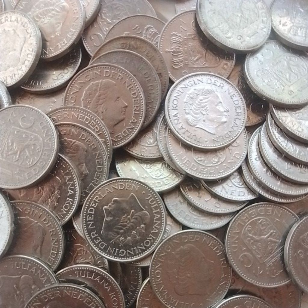 ORIGINAL UANG KUNO KOIN 1 GULDEN JULIANA