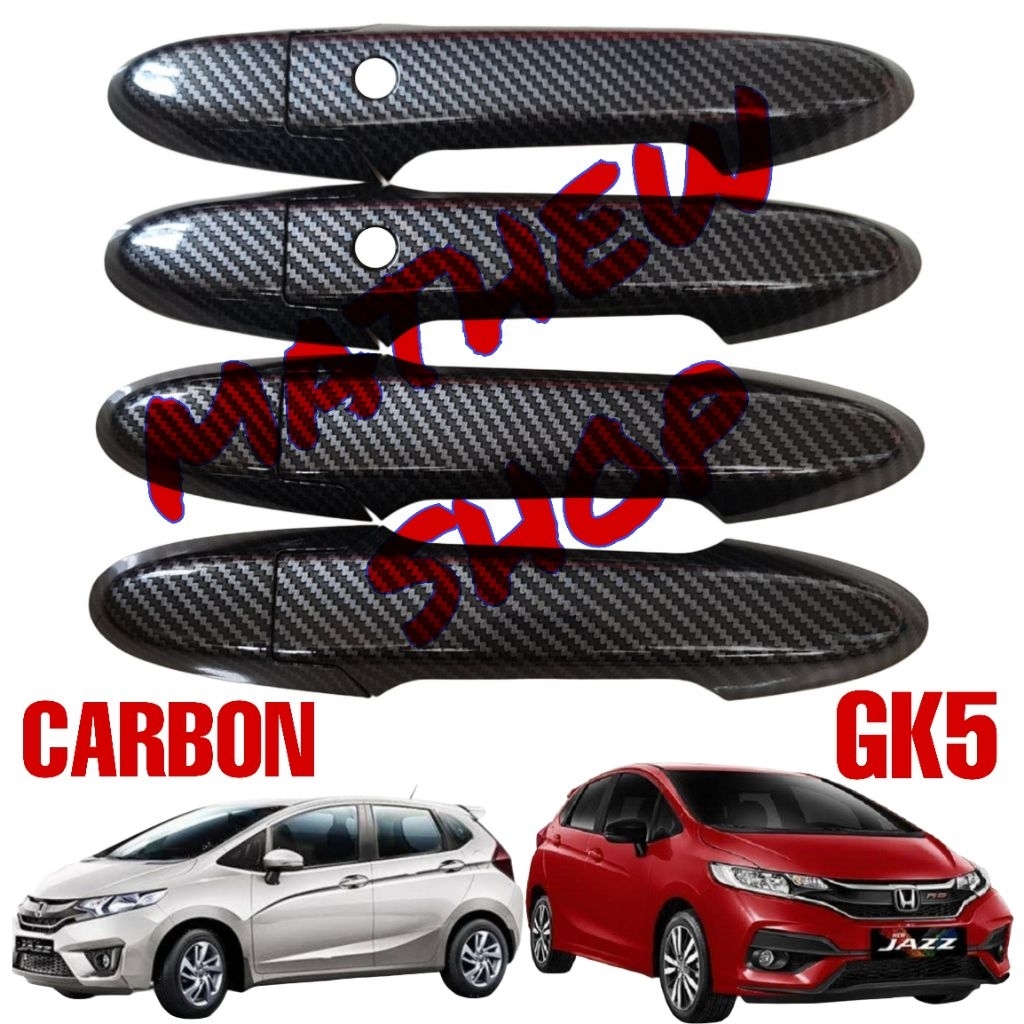 Door Handle Cover All New Jazz GK5 2014 2015 2016 2017 2018 2019 2020 Carbon / Pelindung Gagang Pint