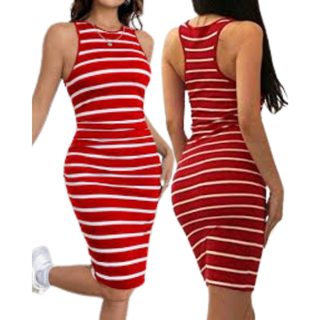 Tanktop Inner Tali Dua Tanpa Lengan Tanktop Atasan Wanita Motif Garis Tangtop Dlama Crdigan & Blazer