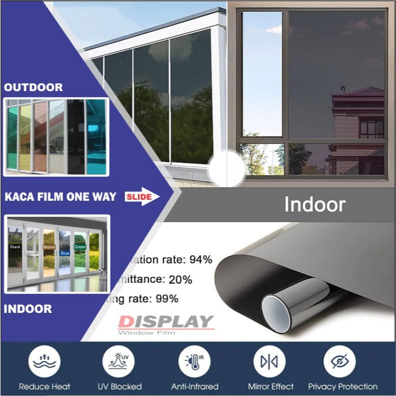 Stiker Kaca Film Jendela Rumah Peredam Panas Sticker Kaca Film Riben Hitam Kegelapan 40% 60% 80%