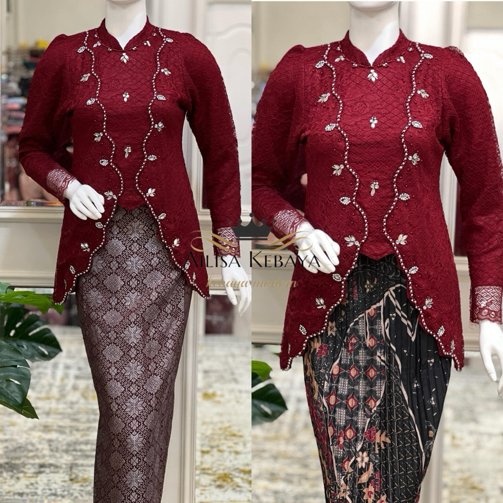 KEBAYA BROKAT KUTUBARU HIJAB//KEBAYA MODERN//KEBAYA WISUDA