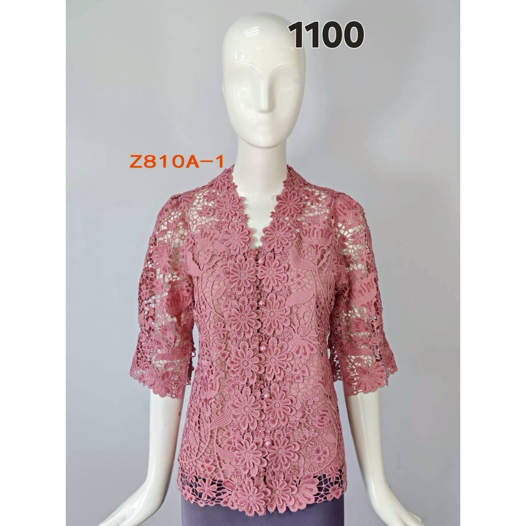ATASAN BLOUSE BROKAT PINK BOUTIQUE CASUAL WEAR IMPORT KANCING DEPAN MADE IN THAILAND BANGKOK ORIGINA