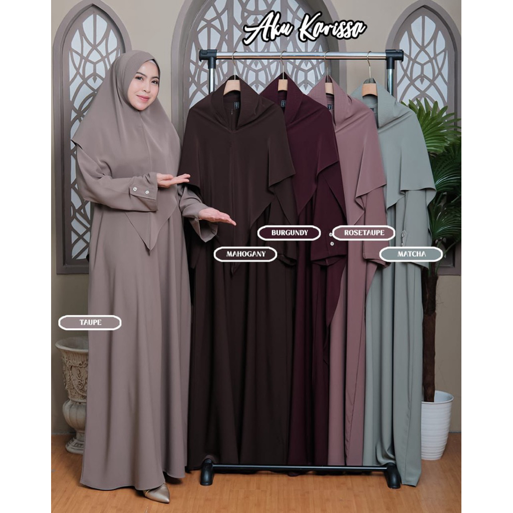 NAZIFA SET HIJAB WANITA BY AKU KARISSA MATERIAL MARINA SILK TERBARU GAMIS FASHION WANITA MUSLIMAH BU