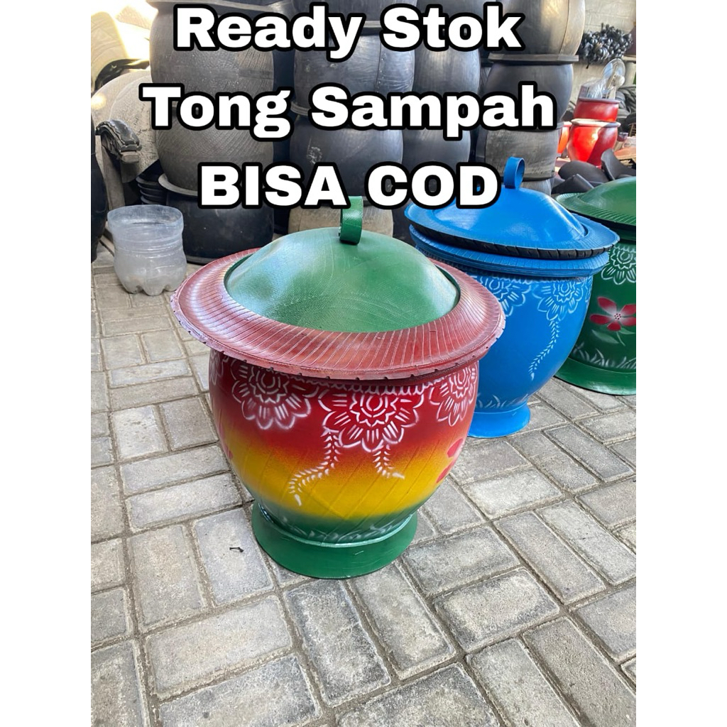 (READY COD) Bak Sampah Karet Ban Tempat Sampah Karet Ban Tong Sampah Karet Ban Berkualitas