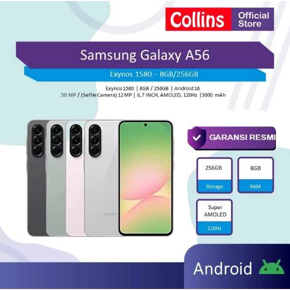 Samsung Galaxy A56 5G 8/256GB 12/256GB RAM 8GB 12GB ROM 256GB - Garansi Resmi