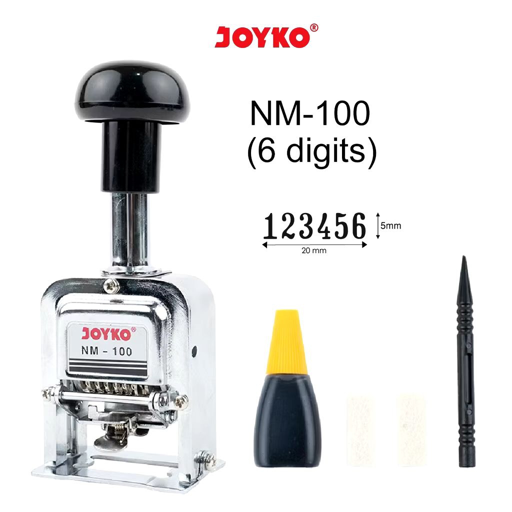 Joyko NM-100 | Mesin Penomor Otomatis 6 Digit | Automatic Numbering Machine | Stamp Nomor | Stempel 