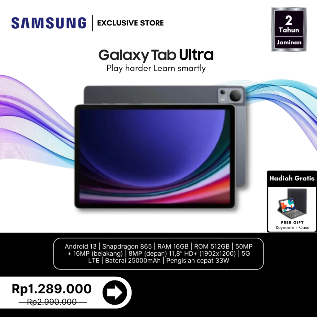(COD) Tablet 5G Samsung Galaxy P20 12 Inch 16GB+512GB Tablet Pembelajaran untuk Kelas Online Tablet 