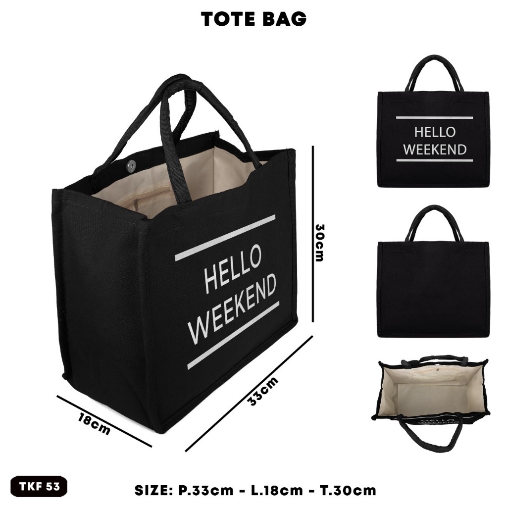 Totebag Tebal Kuat Muat Banyak – Tas Belanja Wanita Simple Elegan Kekinian