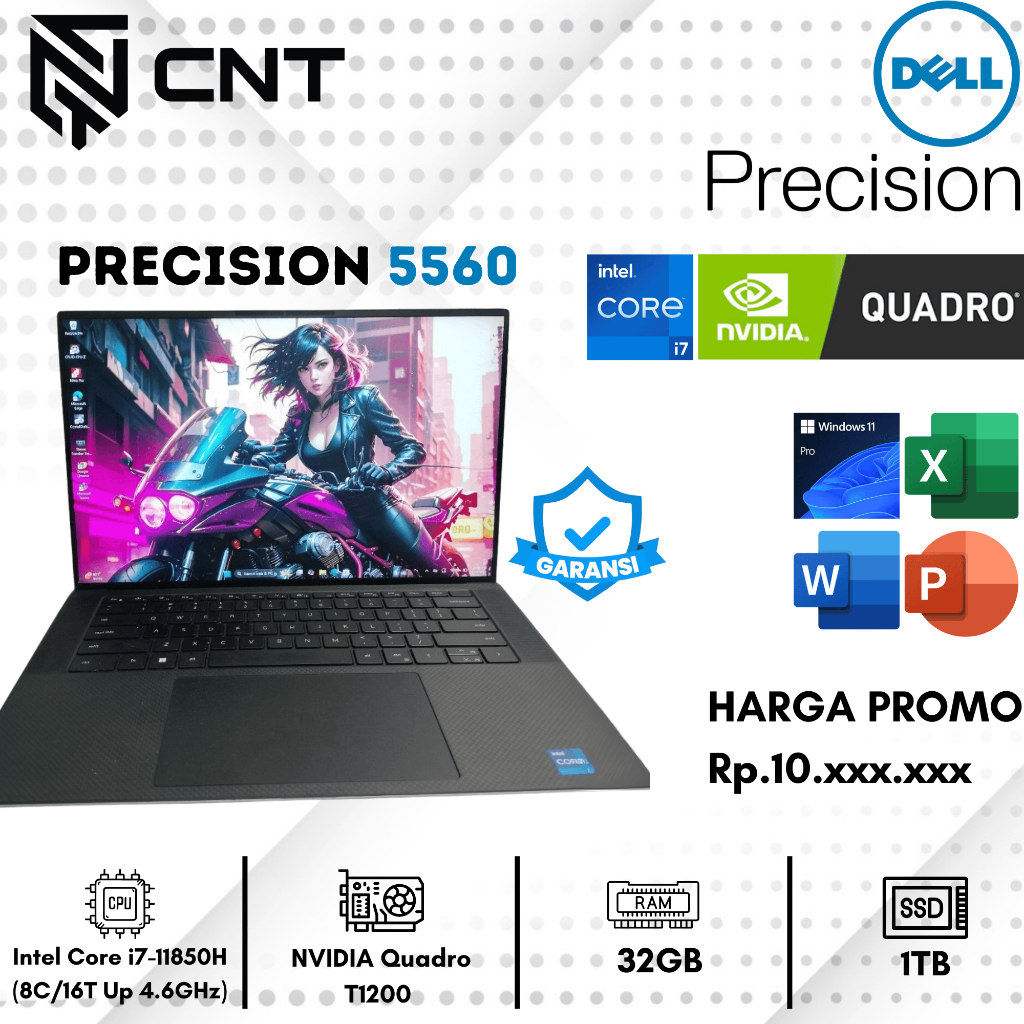 Dell precision 5560 core i7-11TH (32/1 TB) Nvidia Quadro T1200 Laptop GPU