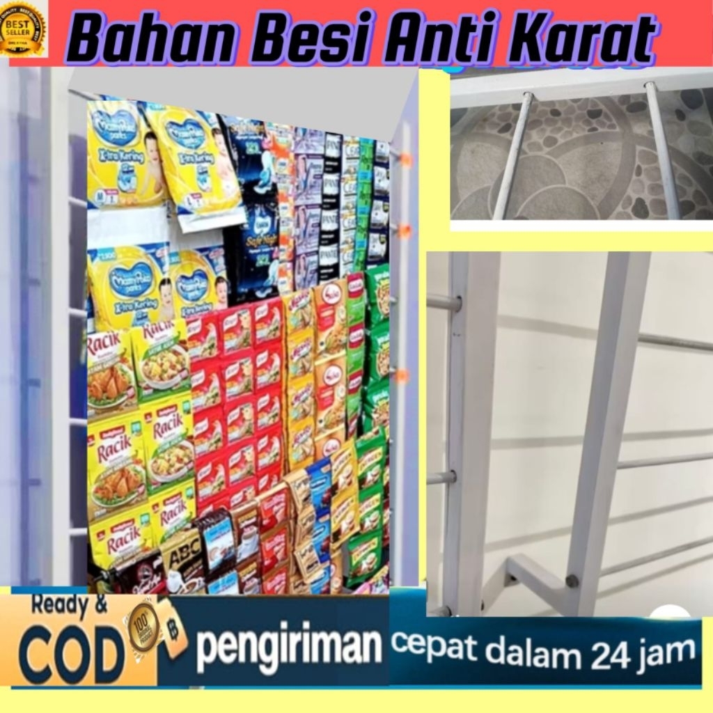 Rak warung rak jajanan rak Rencengan rak tangga susun,6,bahan besi antikarat