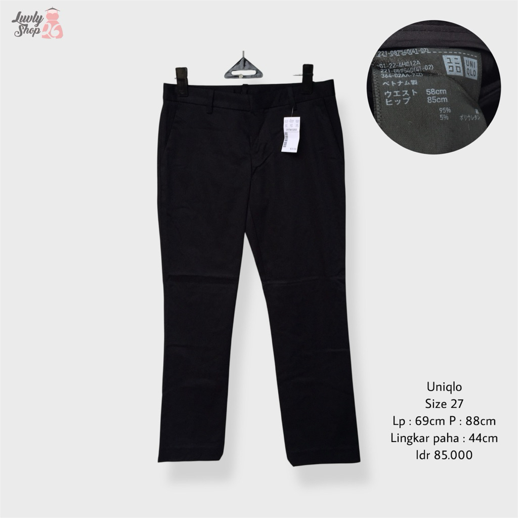 uniqlo celana kerja bahan hitam