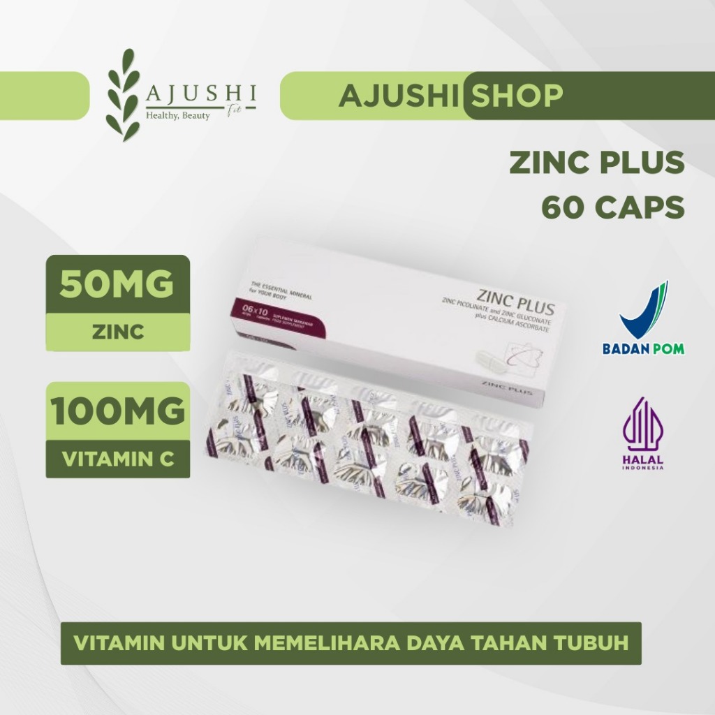ZINC PLUS Vitamin C Strip 60 Capsules 1 Box Mineral Picolinate Gluconate Calcium Ascorbate