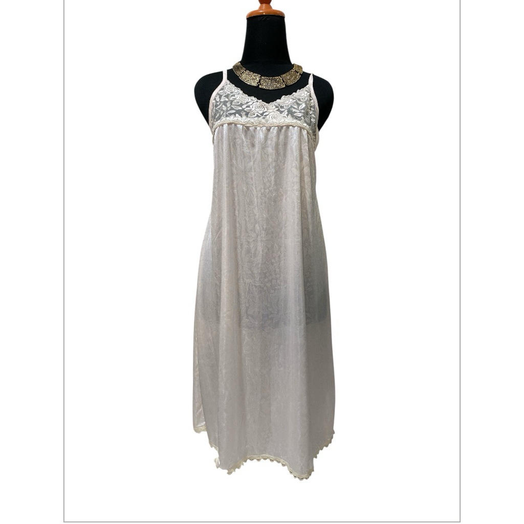 Dress baju tidur bahan satin brukat renda preloved