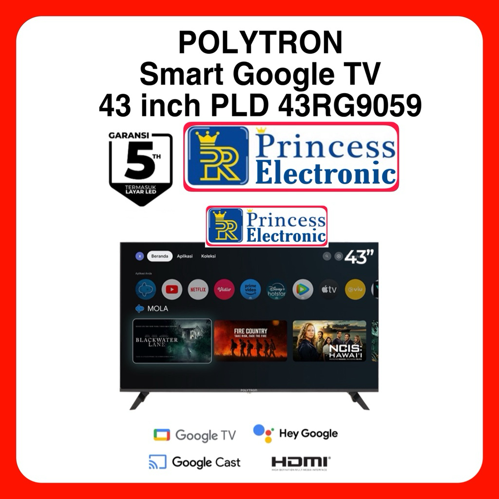 LED TV Polytron Smart Google TV 43 inch