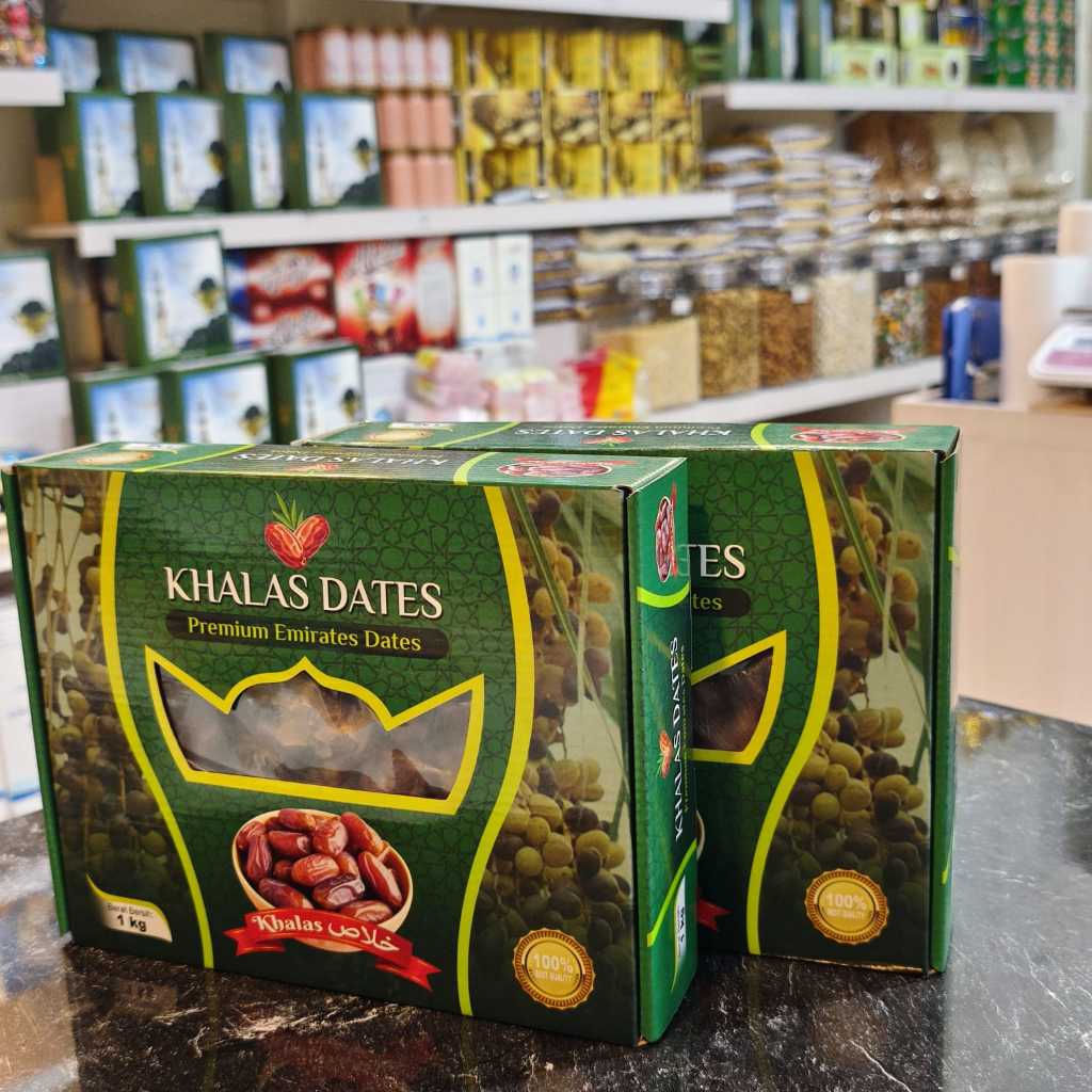 Kurma date crown khalas 1kg original [KEMASAN BOX DUS]