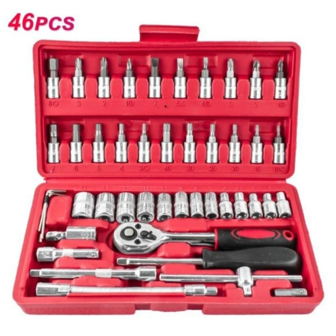 PROMO  Set Kunci Shock 46 Pcs Terlaris alat kunci shok serbaguna