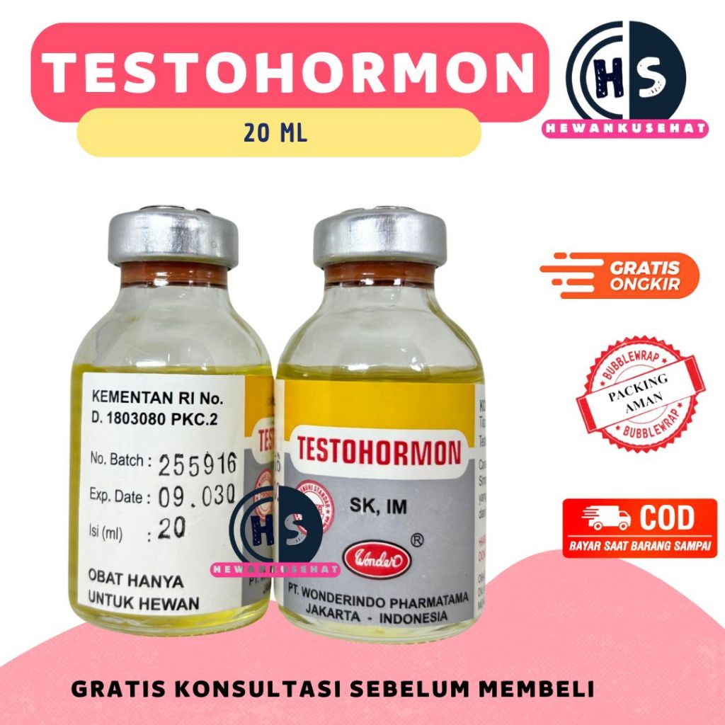 TESTOHORMON 20 ml -  Wonder Mengatasi Gangguan Reproduksi Hewan