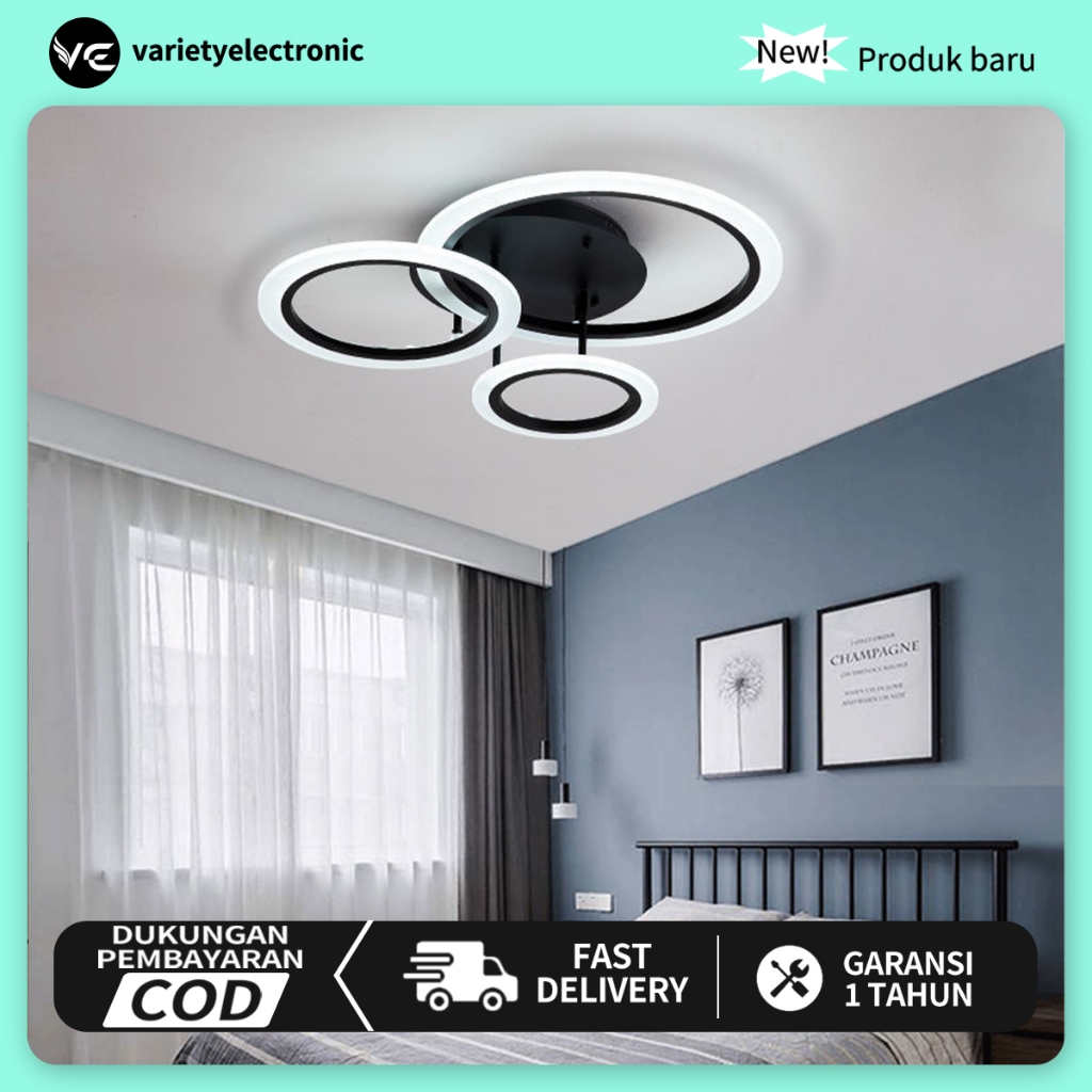 Lampu plafon kamar tidur ruang tamu lampu 3 warna ruang / Lampu Plafon Ruang Tamu Minimalis Nordic L