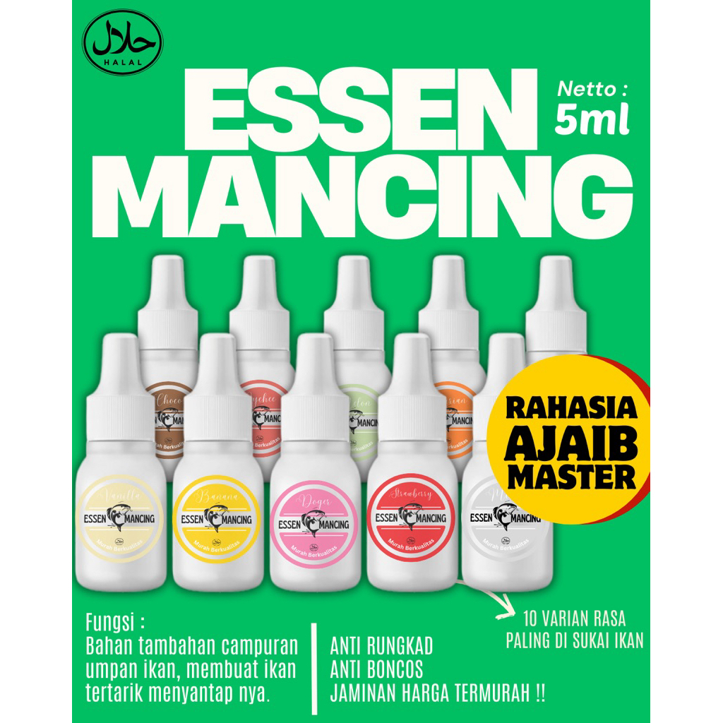 ESSEN UMPAN IKAN MAS NILA BAWAL – CAIRAN PERANGSANG IKAN SUPER JITU