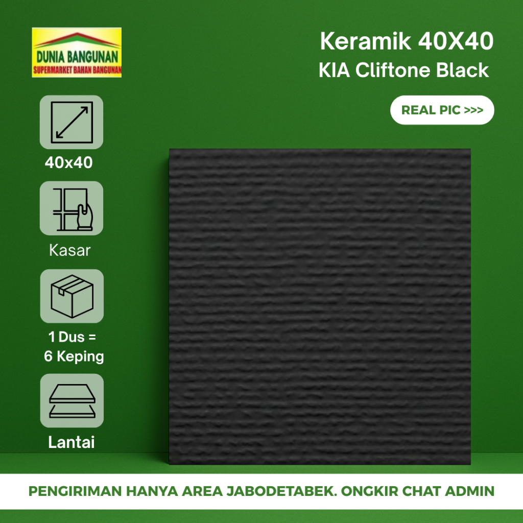 Keramik 40x40 Lantai Hitam Kasar KIA Cliftone Hitam Keramik Lantai Kasar Garasi