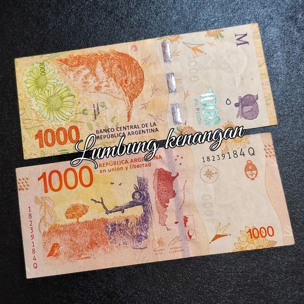 uang asing Argentina 1000 Pesos