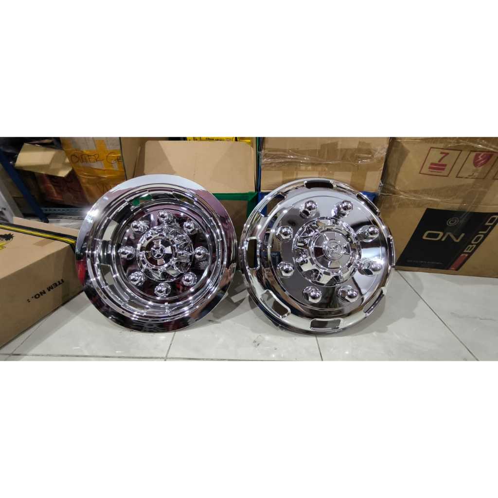Cover Dop Velg Truk Truck Canter Fuso Ring 16 Baut 8 Depan Belakang 4 pcs Chrome
