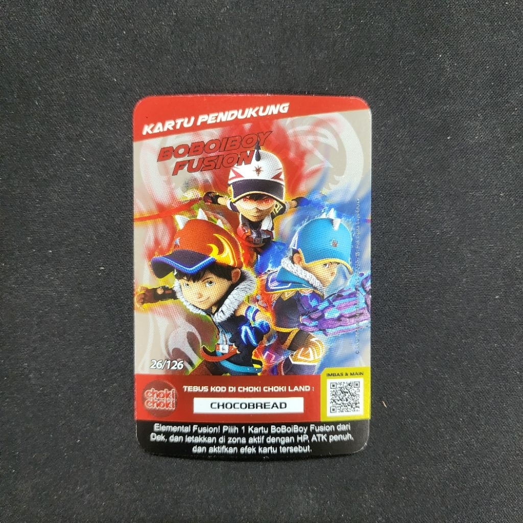 Kartu Rare Boboiboy Choki Choki Silver Card - Boboiboy Fusion (Kartu Pendukung) (Monsta Galaxy Card 