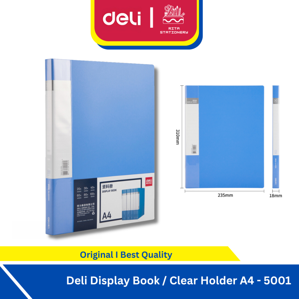 Deli Display Book / Map Clear Holder / Document Keeper A4 10 Pocket buku menu makanan resto - 5001