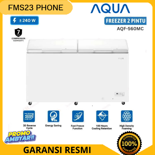 FREEZER AQUA 2 PINTU AQF-560MC/ 502 L GARANSI RESMI