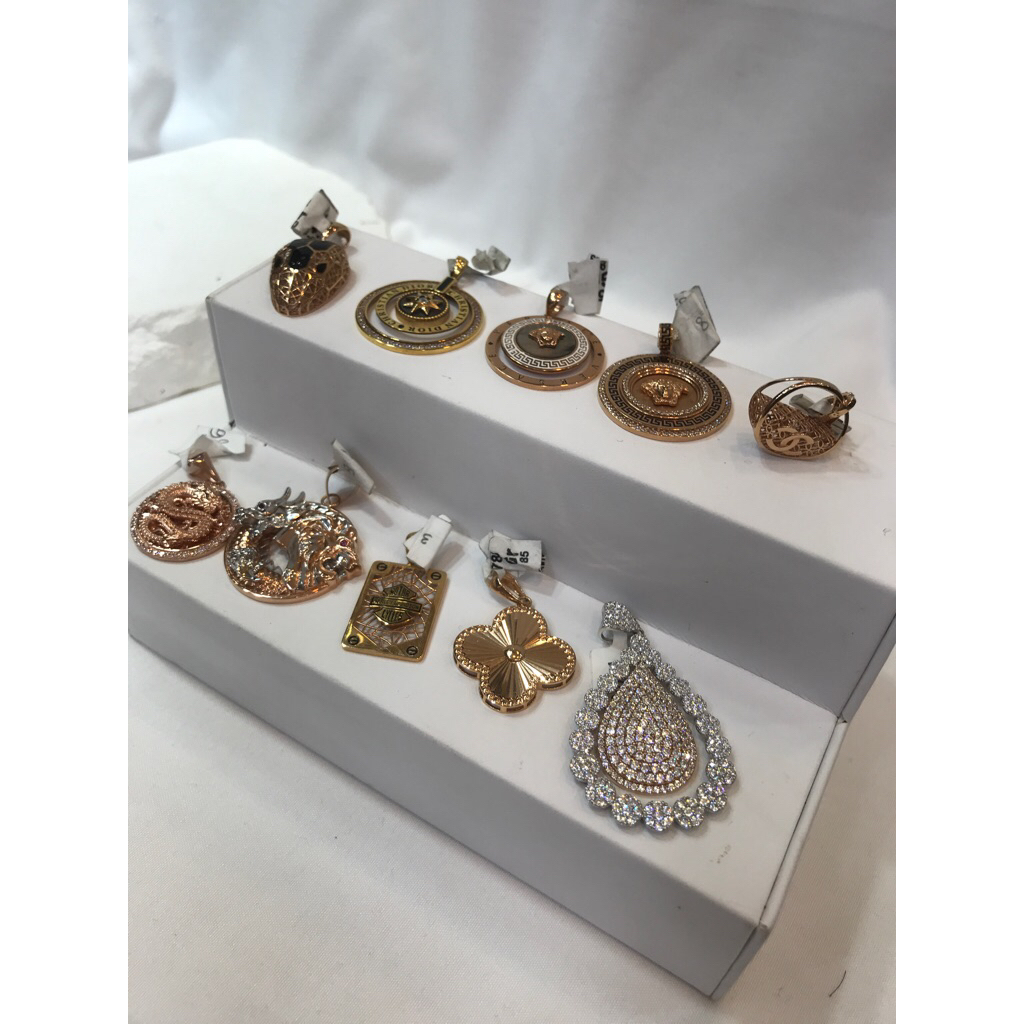 CHIBI Gold Liontin Gede Bulat liontin Jumbo Bulat  Amero terbaru Mata Super kilat Diamond Looks Emas