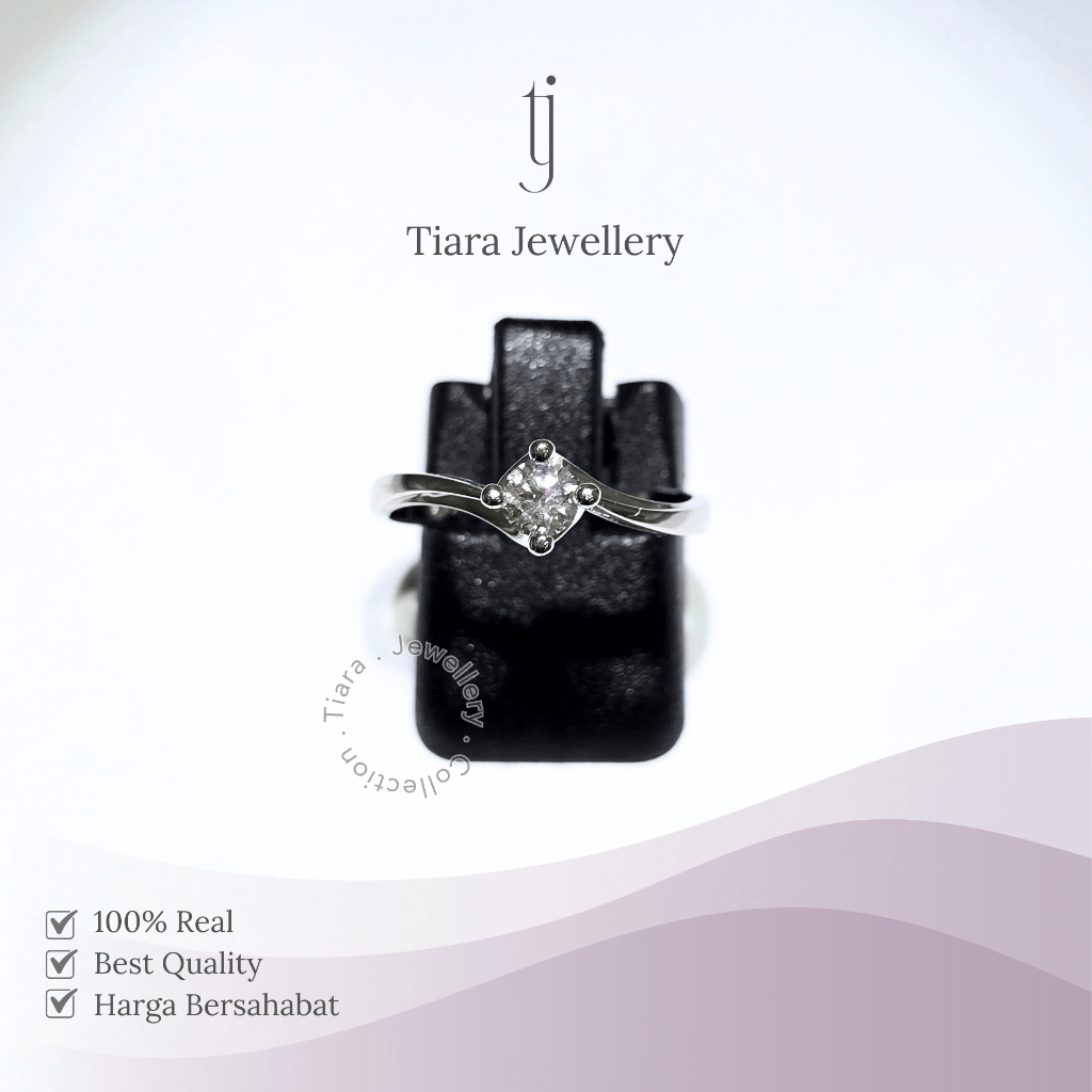 Tiara Jewellery - VVS Diamond Twist Ring Women 18K Gold [WF18] / Cincin Wanita Cewek Berlian Cantik 