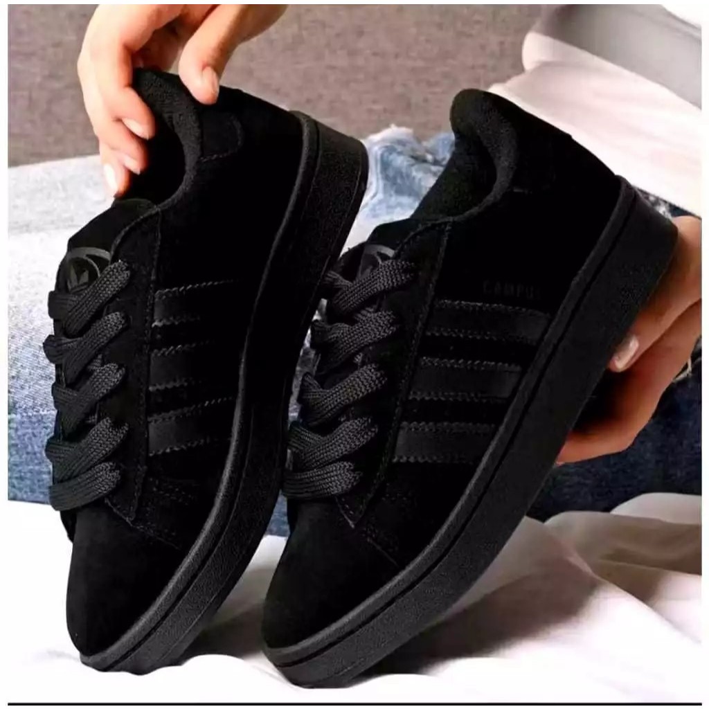 PROMO Sepatu Gemuk Unisex Suede Full Black
